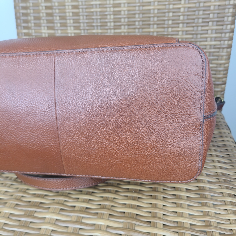 Fossil Evelyn Tote Shoulder Crossbody Bag Leather Brown Gold Hardware NWOT - Picture 10 of 15